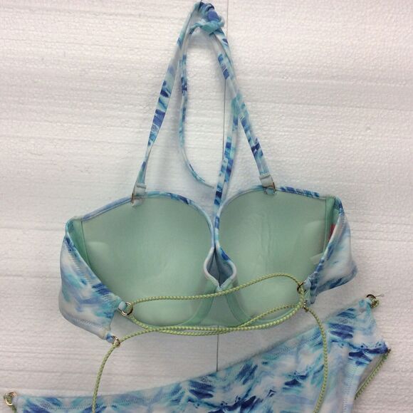 Victoria's Secret The Knockout 2 Pc Bikini Tie Dye Beach Top Size 34D Bottom Lg - Picture 7 of 12
